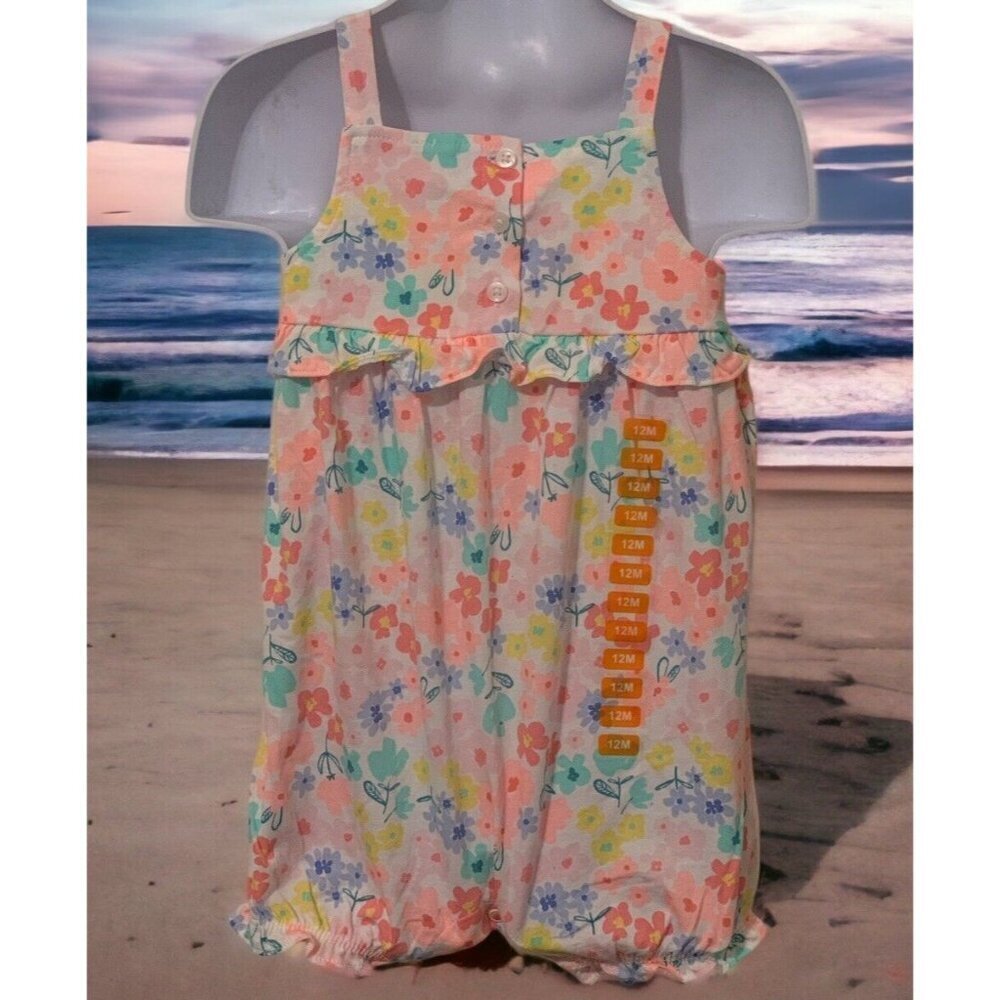 Carters Baby Girls Floral Pull On Shorts Romper Size 12M Multicolor 2 Items - Picture 11 of 16